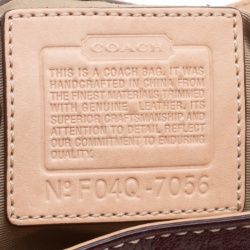 Pre Owned Coach Beige/Purple Signature Canvas Demi Striped Tote