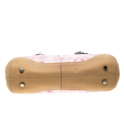 Coach Pink/Brown Canvas and Leather Satchel