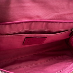 Coach Pink/Brown Canvas and Leather Satchel