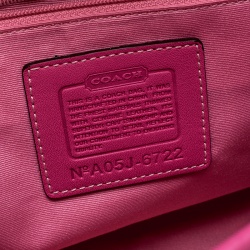 Coach Pink/Brown Canvas and Leather Satchel
