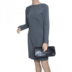 Coach Black Leather Foldover Clutch
