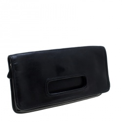 Coach Black Leather Foldover Clutch