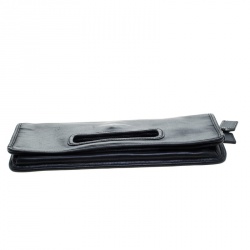 Coach Black Leather Foldover Clutch
