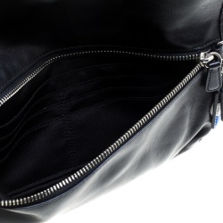 Coach Black Leather Foldover Clutch