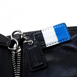 Coach Black Leather Foldover Clutch