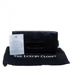 Coach Black Leather Foldover Clutch