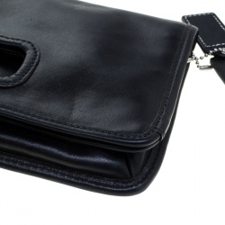Coach Black Leather Foldover Clutch