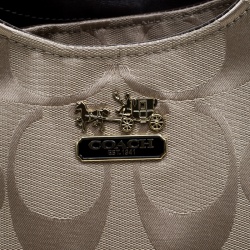 Coach Beige/Brown Signature Canvas Satchel