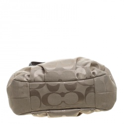 Coach Beige/Brown Signature Canvas Satchel