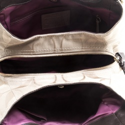 Coach Beige/Brown Signature Canvas Satchel