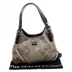 Coach Beige/Brown Signature Canvas Satchel