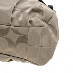 Coach Beige/Brown Signature Canvas Satchel