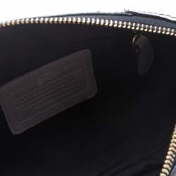 Pre Owned Coach Off White/Black Leather Crossbody Bag