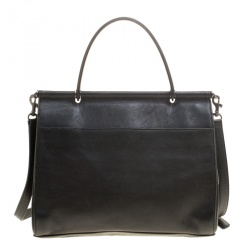 Pre Owned Coach Black Leather Willis Dowel Top Handle Bag