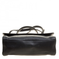 Pre Owned Coach Black Leather Willis Dowel Top Handle Bag