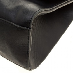 Pre Owned Coach Black Leather Willis Dowel Top Handle Bag