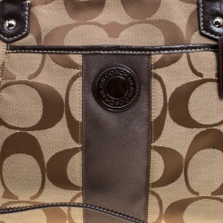 Coach Beige/Brown Signature Canvas Persimmon Tote