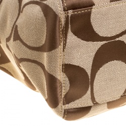 Coach Beige/Brown Signature Canvas Persimmon Tote