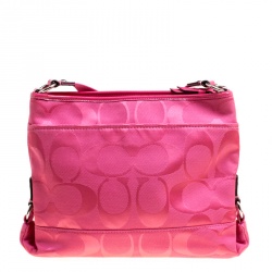 Coach Pink Signature Canvas Messenger Bag