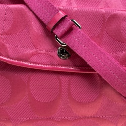 Coach Pink Signature Canvas Messenger Bag