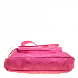 Coach Pink Signature Canvas Messenger Bag