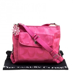 Coach Pink Signature Canvas Messenger Bag