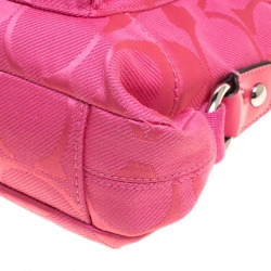 Coach Pink Signature Canvas Messenger Bag