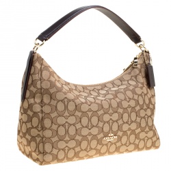Pre Owned Coach Biege Signature Canvas Hobo