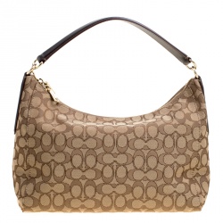 Pre Owned Coach Biege Signature Canvas Hobo