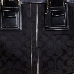 Pre Owned حقيبة يد كوتش كانفاس شهير سوداء