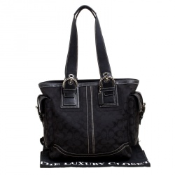 Pre Owned حقيبة يد كوتش كانفاس شهير سوداء