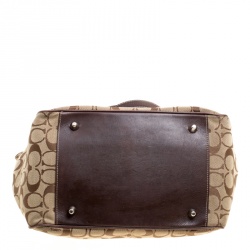 Coach Beige/Brown Signature Canvas and Leather Shoulder Bag
