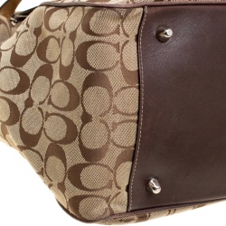 Coach Beige/Brown Signature Canvas and Leather Shoulder Bag