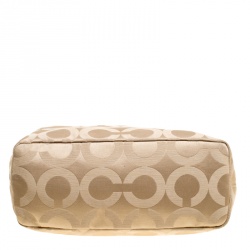 Coach Beige Canvas Chain Tote