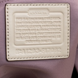 Pre Owned Coach Metallic Biege Shimmering Leather Maggie Shoulder Bag