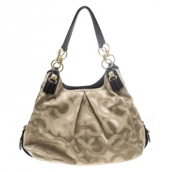 Coach Beige Canvas and Leather Maggie Shoulder Bag