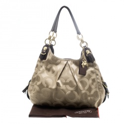 Coach Beige Canvas and Leather Maggie Shoulder Bag