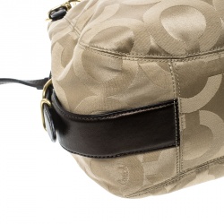 Coach Beige Canvas and Leather Maggie Shoulder Bag