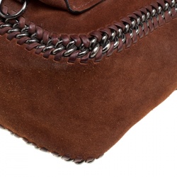 Pre Owned Coach Brown Suede Whipstitch Chain Dakotah Messenger Bag