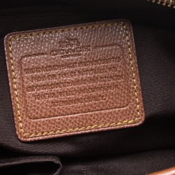 Pre Owned Coach Beige/Brown Signature Coated Canvas and Leather City Zip Top Tote