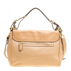 Pre Owned Coach Beige Leather Legacy Romy Top Handle Bag