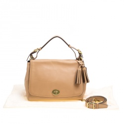 Pre Owned Coach Beige Leather Legacy Romy Top Handle Bag