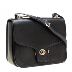 Pre Owned Coach Black Leather Crossbody Bag