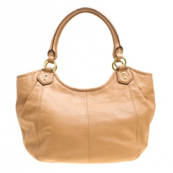 Pre Owned Coach Tan Leather Tote