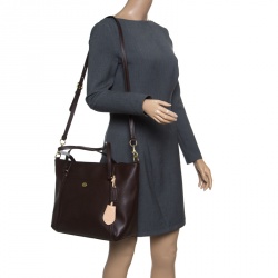 Coach Brown Leather Large Peyton Top Handle Bag
