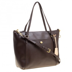 Coach Brown Leather Large Peyton Top Handle Bag