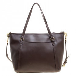 Coach Brown Leather Large Peyton Top Handle Bag