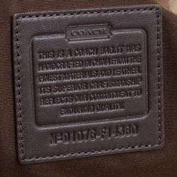 Pre Owned Coach Beige/Gold Canvas and Leather Kisslock Frame Tote