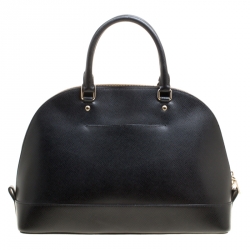 Pre Owned Coach Black Leather Sierra Top Handle Bag
