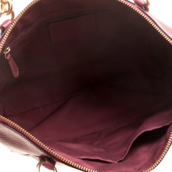 Pre Owned Coach Red Metallic Leather Small Kelsey Top Handle bag